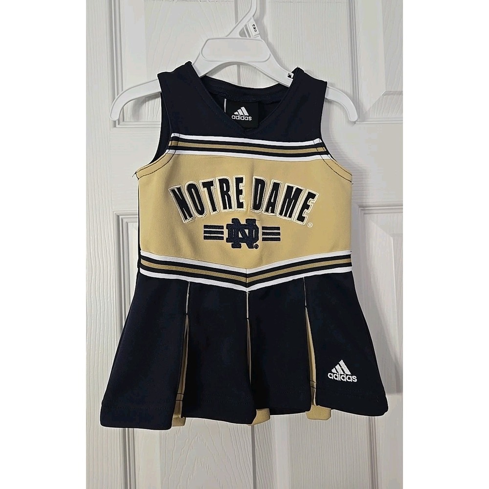 Adidas Infant Notte Dame Cheerleader Dress Size 12 Months Blue, Gold